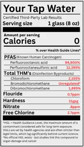 nutrition label